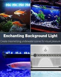 Pawfly 6.5 W Aquarium LED Light 12 Inch 24/7 Fish Tank Light with Full Spectrum IPX8 Waterproof Light Multi-Colored LEDs with D/N Mode Single Color Effects Timer and Adjustable Brightness