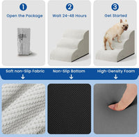 Dog Stairs for Small Dogs & Cats - Light Grey / 3 - image 4
