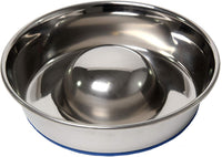 OurPets DuraPet Slow Feed Premium Stainless Steel Bowl Great - Small (2 Cups)