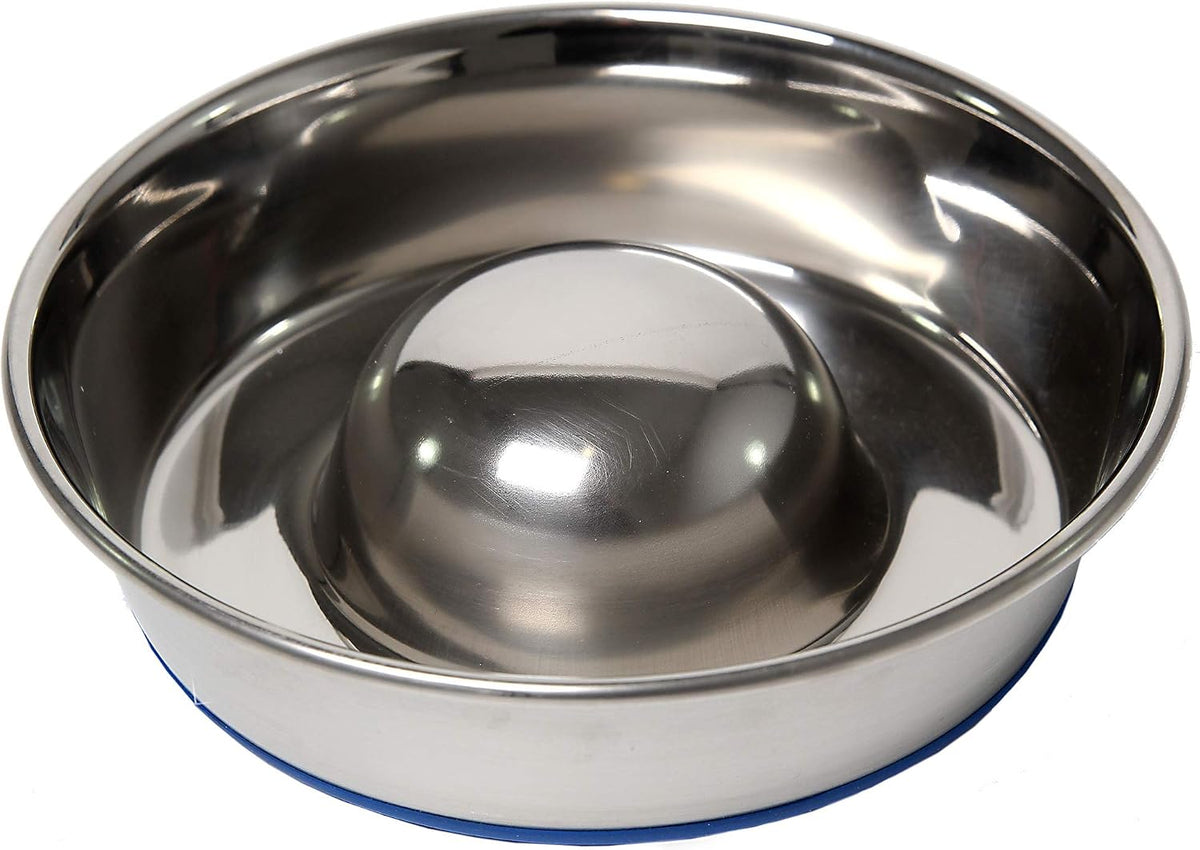 OurPets DuraPet Slow Feed Premium Stainless Steel Bowl Great - Small (2 Cups)