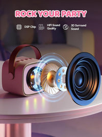 YLL Karaoke Machine for Kids - Pink-4 Mics - image 2