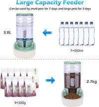 Automatic Cat Feeder and Water Dispenser with Stainless Steel Bowl - Green - image 2
