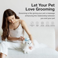 Self-Cleaning Slicker Brush for Pet Grooming: Removes Tangles, Loose Undercoat & Mats from Cats & Dogs (Blue)