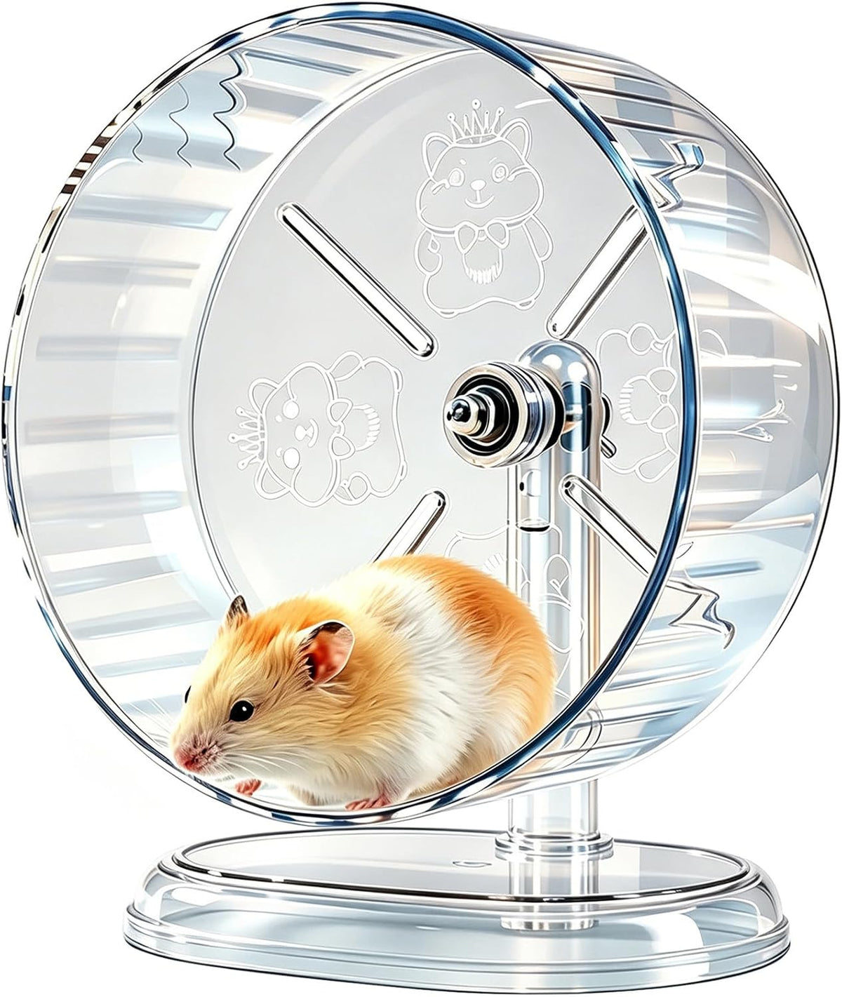Hamster Wheel, Super Silent Hamster Exercise Wheels - Transparent / Ф9.5 inch