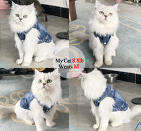 Pet Dog Cat Blue Denim Jeans Jacket Coat Vest - BIG FRENCHIES