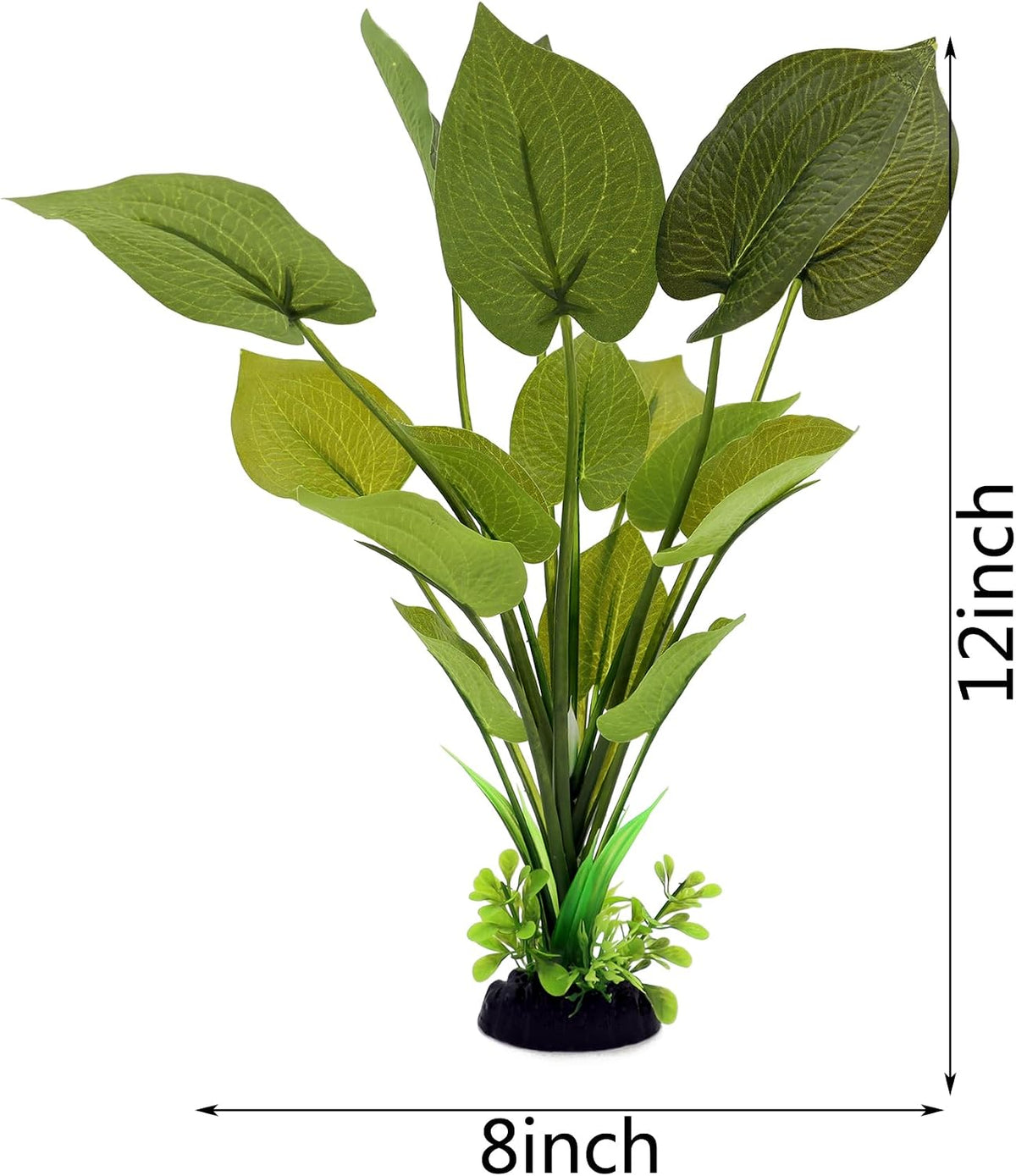 Silk Aquarium Plants, 12 Inch Artificial Silk Plants Decorations – Essentials for Fish - Green / 2 Pack - image 2