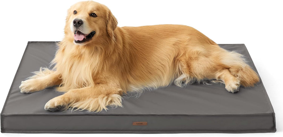 LE SURE Outdoor Waterproof Dog Beds Large Sized - 44"L x 32"W x 3"Th / Grey