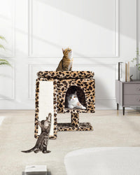 SYANDLVY Gothic Cat Tree with Coffin Bed for Indoor Cats - Leopard Print - image 2