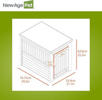 New Age Pet ECOFLEX Dog Crate End Table - Furniture-Style Pet Crate for Crate Trained Dogs - Stainless Steel Tubing & a Latched Closure - 10 Year Manufacturer's Warranty, Medium, Black