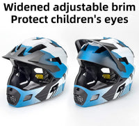 ROCKBROS Kids Full Face Bike Helmet Lightweight Detachable MTB Helmet – Fun for Kids & Family - Blue White Black / Medium - image 4