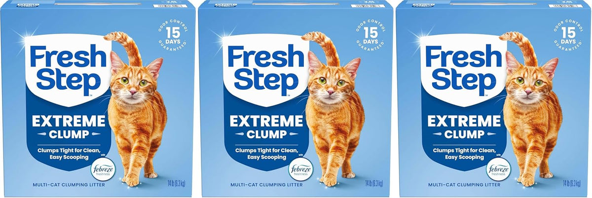 Fresh Step Extreme Clump Multi Cat Clumping Cat Litter - Mountain Spring / 14 lb (Pack of 3)