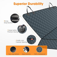 MIXJOY Dog Car Cover for Back Seat Cover Protector Waterproof Dog Seat Covers for Cars, Car Seat Protector for Dogs with 1 Dog Seat Belt, Nonslip Back Seat Cover for Kids, Trucks & SUV, Grey
