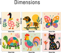 FQOVKYN 4 pack paint by number kit for kids with cute animal 8x8 canvases - view 15