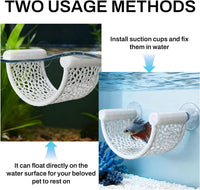 Betta Fish Hammock, White Floating Resting Leaf with Suction Cup - White - image 4