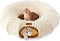Cat Tunnel Bed for Indoor Cats - Beige / Standard