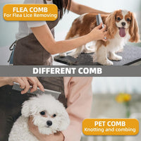 Bath Grooming Kit for Pets, Hair Brush Set with Towel - 9-Grey - image 3