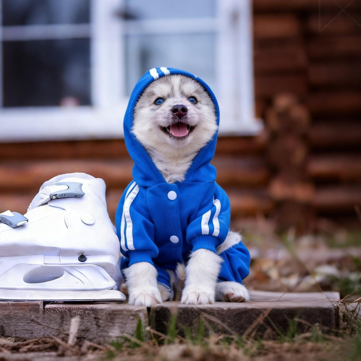 Dog Hoodie Security Clothes 4 Legs Jumpsuit Sweatshirt Hoodies Soft - Blue / X-Small - image 3