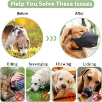 Dog Muzzle, Patented Soft Mesh Muzzle for Scavenging, L - Black / XXS-(Snout:6"-7¼") - image 4