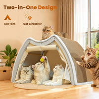 Cat Houses for Indoor Cats - 24.4*16.9*19.7"/Flat Roof (L) - image 3
