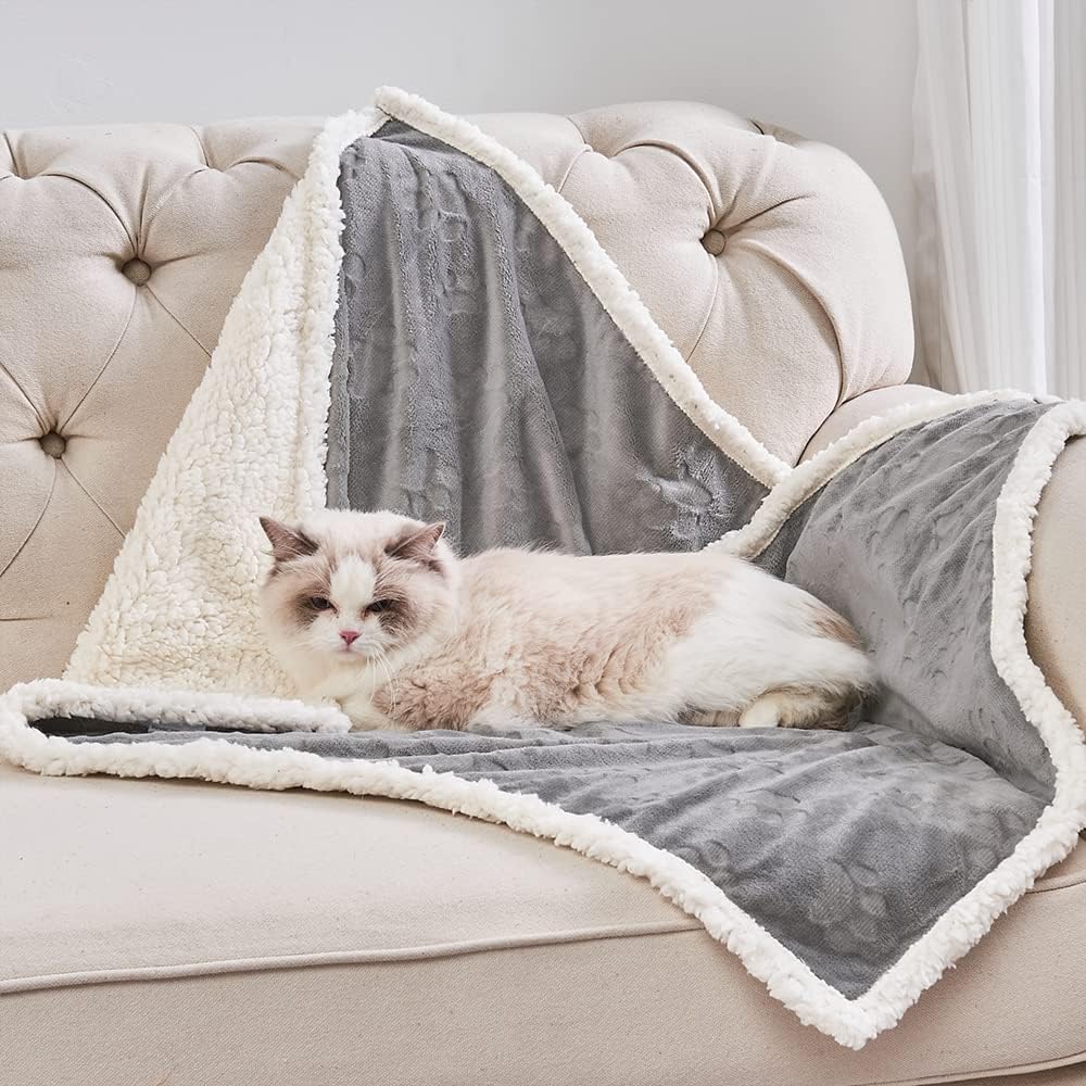 Pet Blankets for Cats, Waterproof Cat Blanket Washable - Grey / 25"x30"