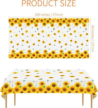 durony 2 Pieces Halloween Candy Corn Disposable Tablecloths 108 x 54 - 3 / Sunflower - image 2