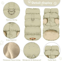 Warm Fleece Dog Jacket Coat for Small Medium Dog Winter Clothes Girl – Essentials for Dogs - Khaki / Small - image 4