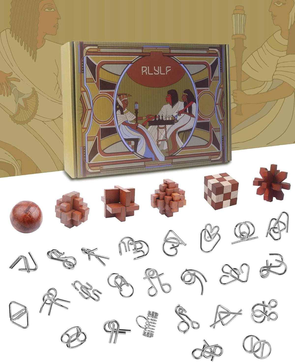 RLYLF 30pcs Brain Teaser Puzzles Game for Adults Teens and Kids – Fun for Kids & Family - wood style 2 - image 2