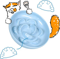 Slow Feeder Bowl for Cats and Small Dogs - Blue / 6.3''W x 1.5''H