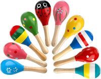 Hedume 20 painted mini wooden maracas in ten styles - view 2