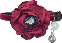 Fupo Cat Collar, Breakaway Adjustable with Bell& Flower - RED