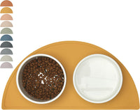 Silicone Dog Food Mat, Pet Placemat, 21" x 10.5" Deep - Honey / Medium - image 2