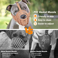 Pitbull Dog Muzzle for Large Medium Dogs Prevent Biting Scavenging – Essentials for Dogs - Apricot / L [Snout Cir: 11.5"-13"] - image 3