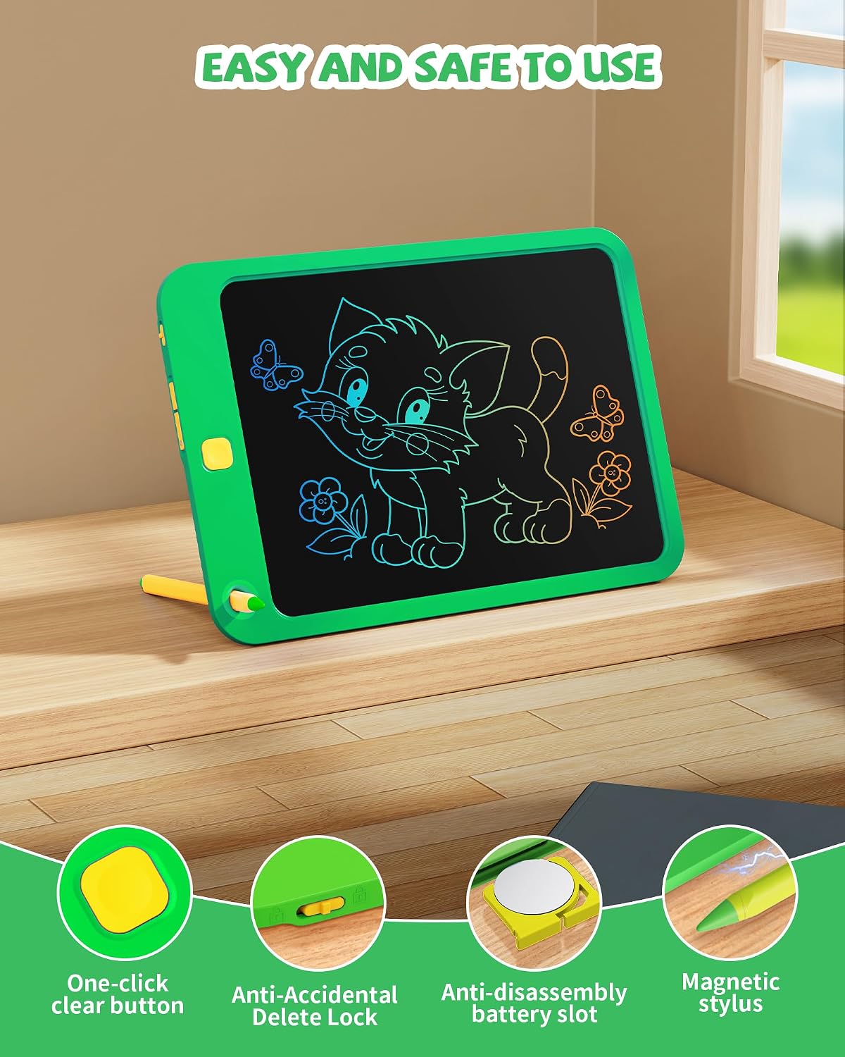 LCD Writing Tablet 10 Inch - Green / 10inch - image 3