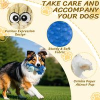 Squeaky Stuffed Dog Toys, Chew Dog for Large Medium Small Breeds – Essentials for Dogs - Blue&Khaki&White - image 2