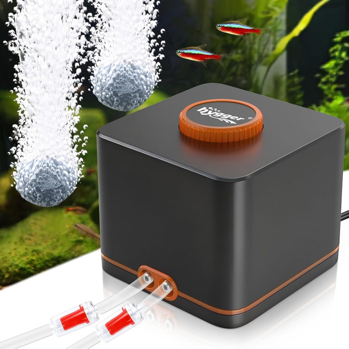hygger Strong Aquarium Air Pump for Medium Large Fish Tank - 7W(Tank Up to 120 Gallon Aquariums)