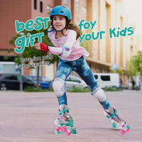 SHDSL pink rainbow light up adjustable roller skates for girls - view 36