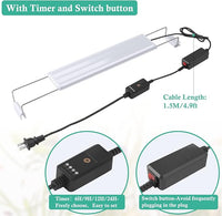 HITOP Full Spectrum LED Aquarium Light – 12” 16” 24” 32” Classic Fish Tank Light with RGB LEDs, with Timer and Stable Extendable Brackets (12-20in)