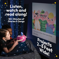 Kids Pink Book Projector, 5 Read Aloud Fairytale Stories - Pink Projector & Owl - image 2