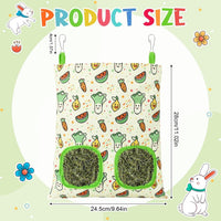 UPINS 2 Pack Guinea Pig Hay Feeder Bag - 28 x 25 cm / Red Green - image 2