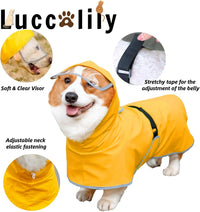 Dog Rain Jacket with Hood for Small Pet - Yellow / Medium - image 2