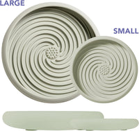 Lick Dish, Silicone Lick Mat + Slow Feeder for Cats & Small Dogs - Sage / Large - image 3