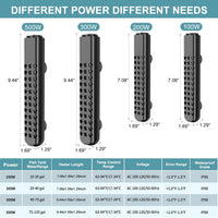 200W Aquarium Heater for 20-40 Gallon with Auto Shut-Off When Leaving - Black / 300W - image 4