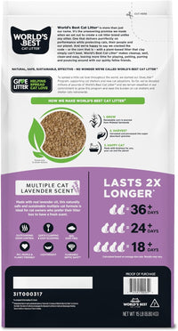 World's Best Cat Litter Lavender, Long-Lasting Odor Control - 15 pounds - image 3