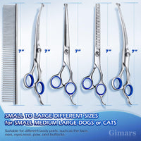 Gimars Titanium Coated Professional 6 in 1 4CR Stainless Steel Dog - 7inch Silver Round Tip 6 in 1 Professional - image 2