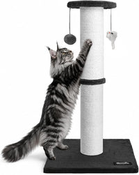 34-Inch Tall Cat Scratching Post for Large Cats, Stable Base - Black