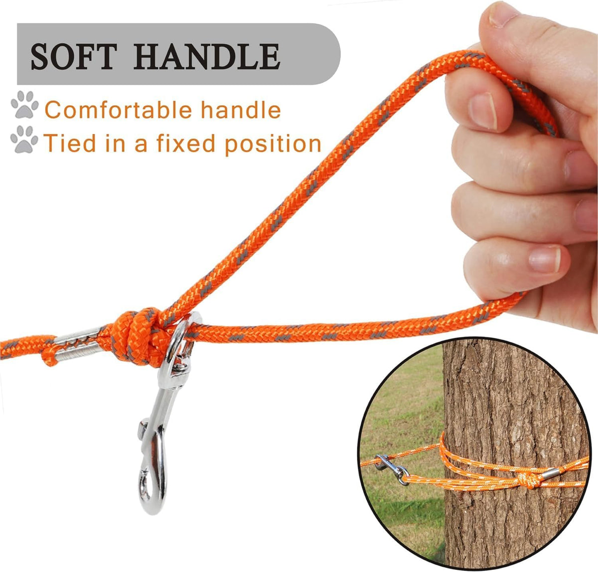 Reflective Cat Leash 50FT Cat Cable Out Escape Proof Walking Leads - 50FT / Orange - image 2