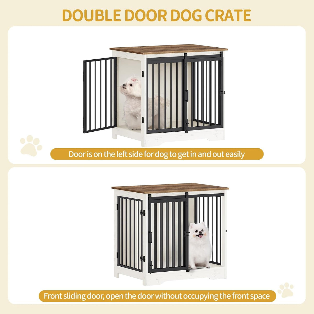 Hzuaneri 27.2 inch wood dog crate furniture with sliding barn door - view 4