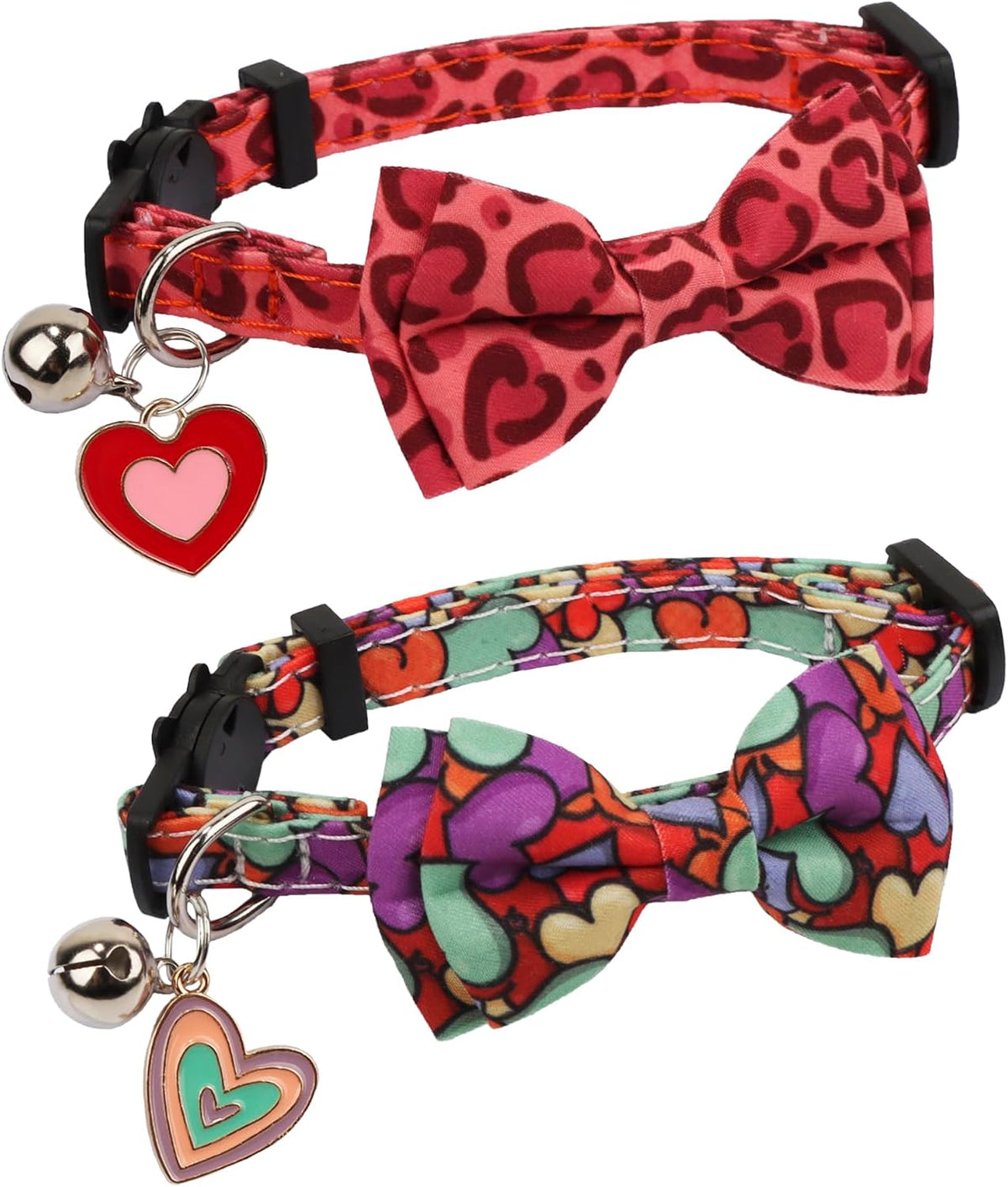 Fall Cat Collar with Bowtie - 7.5"- 10.5" / Valentine - image 2