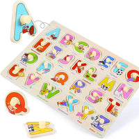 GRINNNIE Wooden Peg Puzzle for Toddlers 3 4 5 Years Old, Letters - 26 (Pack of 2) - image 4