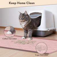 Silicone Cat Litter Mat 34×22 inch, Easy to Clean, Gray – Daily Care for Cats - 34" X 22" / Pink - image 2
